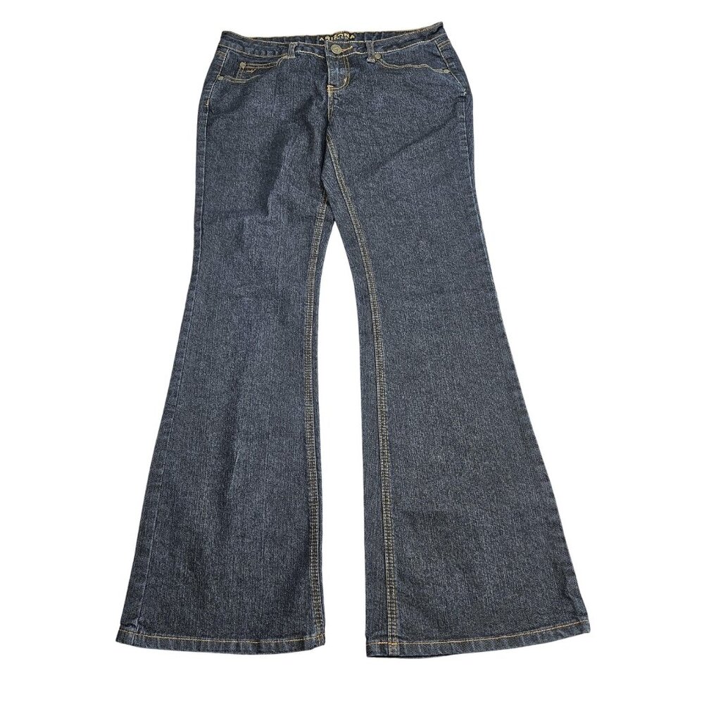 Arizona Jean Co Jeans Womens 11 Long Dark Wash Wide Leg Flare Denim Pants